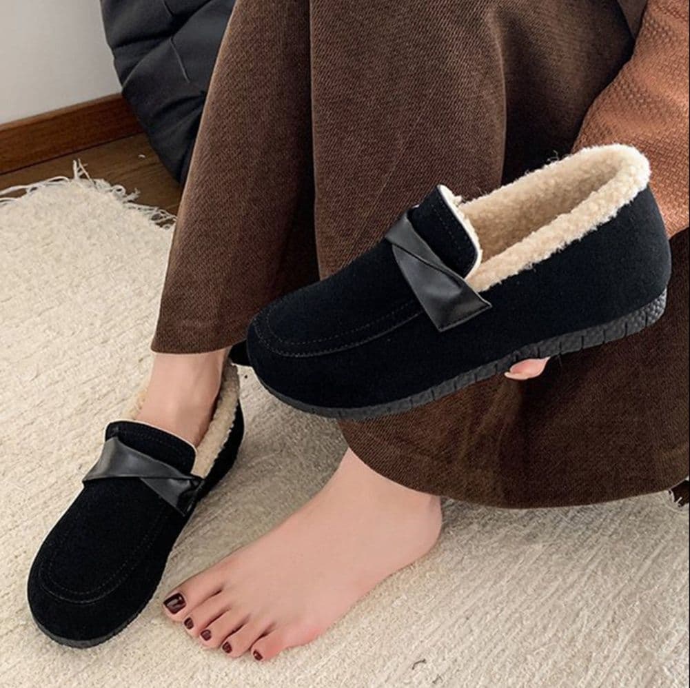 ファーモカシン裏起毛スリッポン