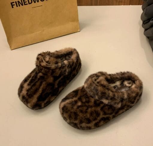 レディーススリッポン ボア付き暖か 厚底