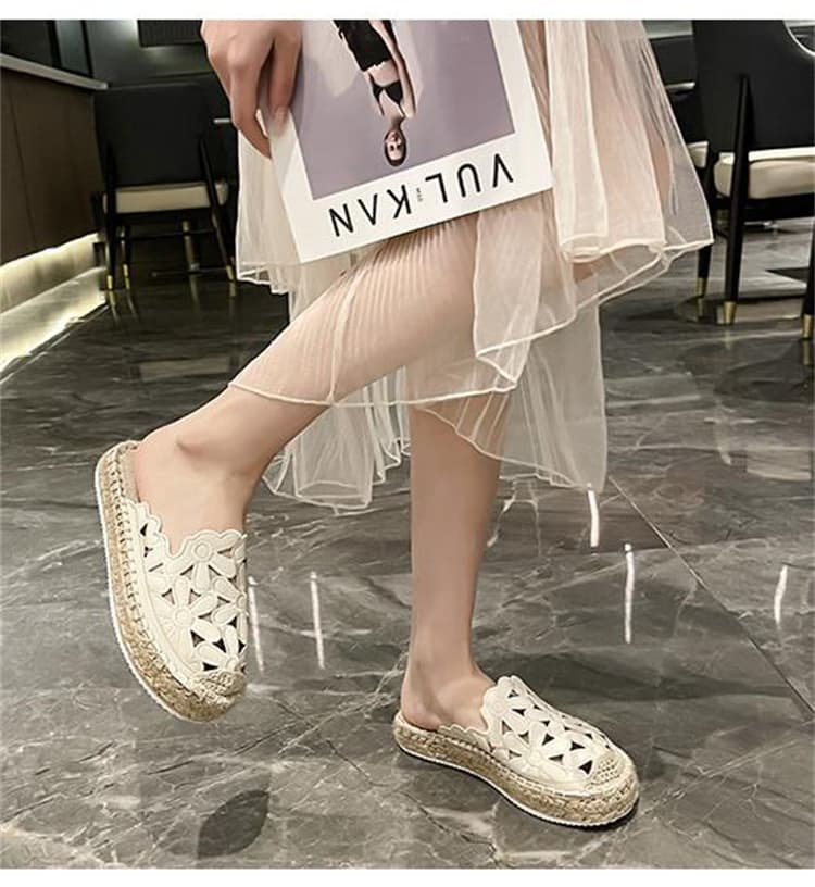 レディーススリッポン 厚底レディーススリッパ 包頭タイプ 夏用サンダル